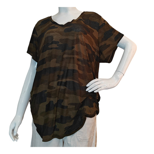 Camo V-Neck Bunout Tee
