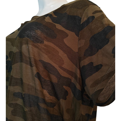 Camo V-Neck Bunout Tee