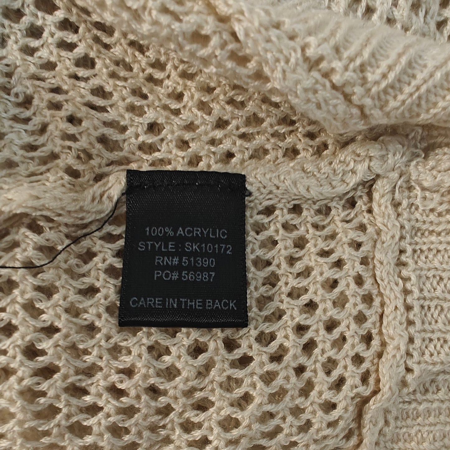 Cream Open Knit Dolman Sleeve Sweater