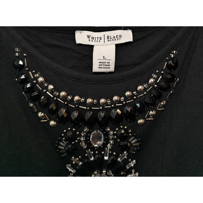 Black Embellished Tank Top