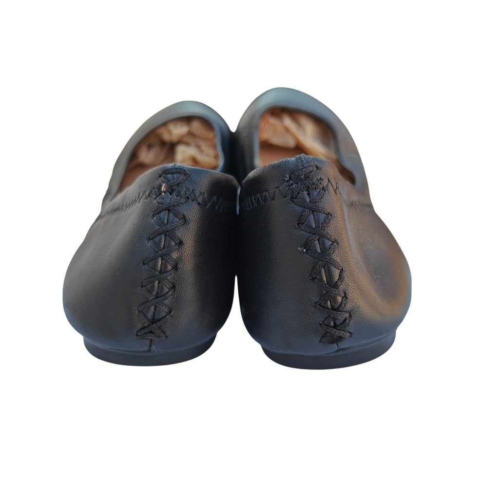 Emmie Black Leather Ballet Flats
