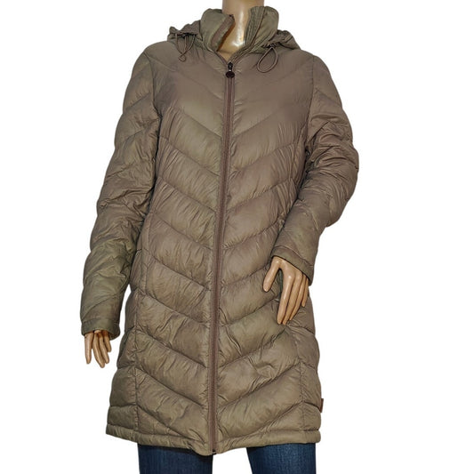 Olive Packable Down Puffer Coat
