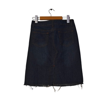 Distressed Denim Pencil Skirt