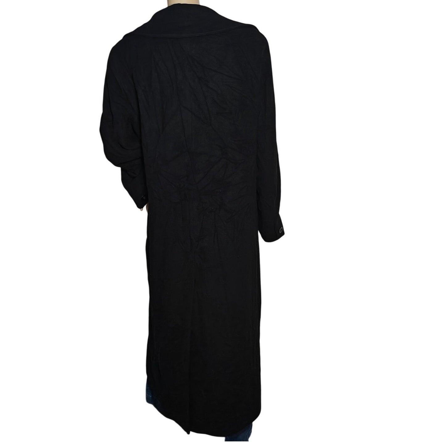 Vintage John Weitz Cashmere & Lambswool Long Black Coat
