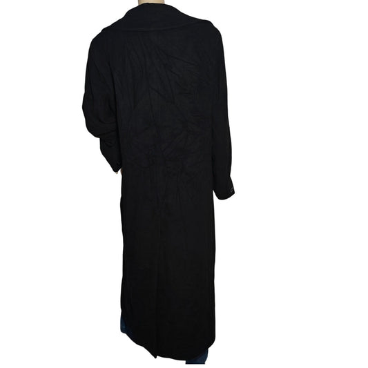 Vintage John Weitz Cashmere & Lambswool Long Black Coat
