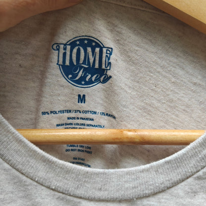Heather Gray Home Free Retro Stripe Graphic Tee