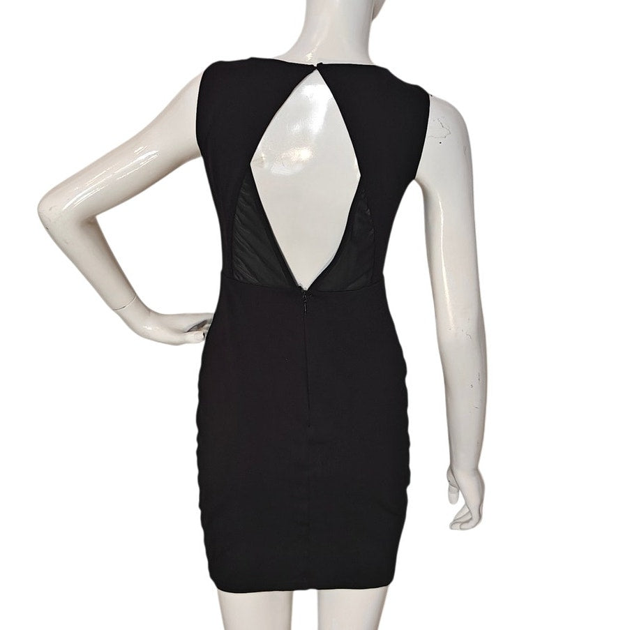 Black Bodycon Mini Dress with Open Back