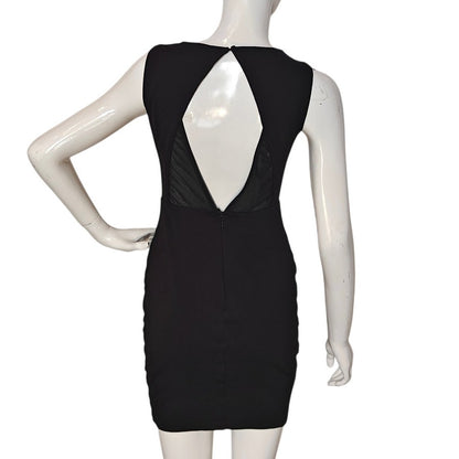 Black Bodycon Mini Dress with Open Back