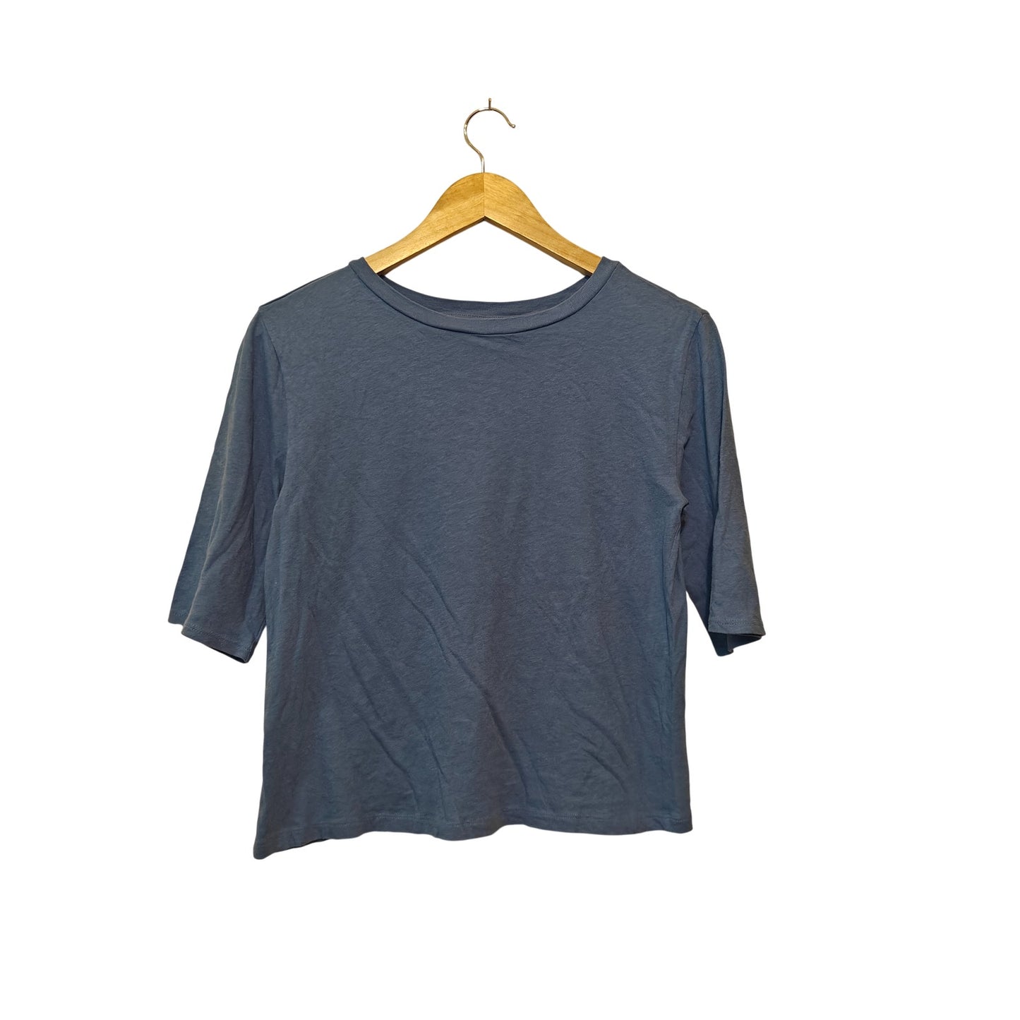Blue Short-Sleeve Knit Top