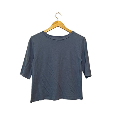 Blue Short-Sleeve Knit Top