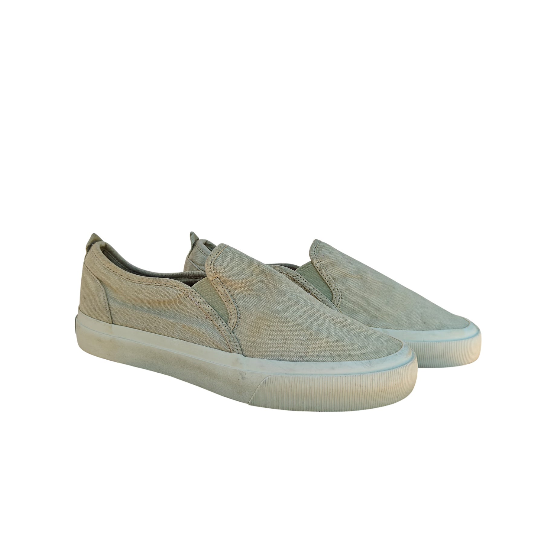 Beige Canvas Slip On Sneakers