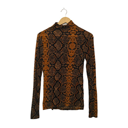 Snake Print Turtleneck Top