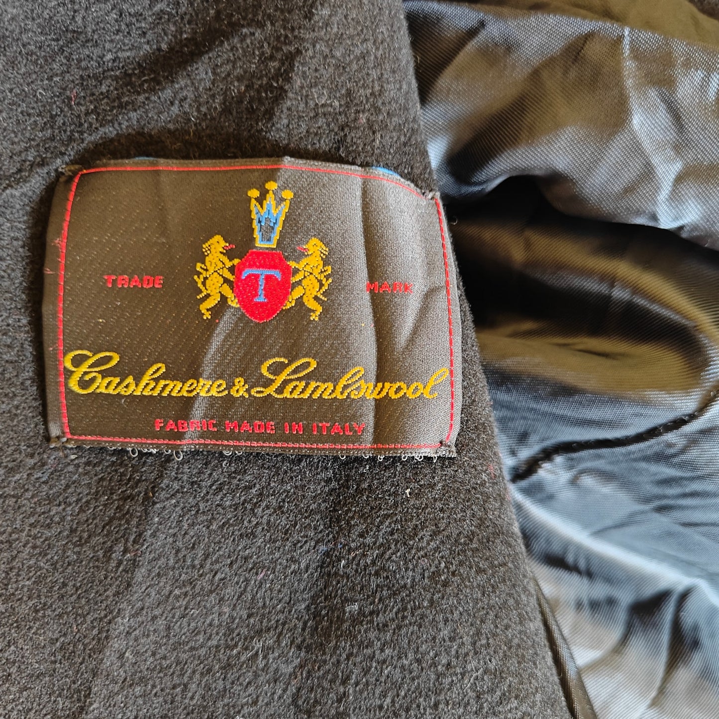 Vintage John Weitz Cashmere & Lambswool Long Black Coat