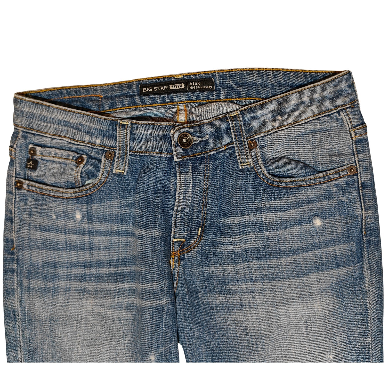 Alex Mid Rise Medium Wash Skinny Jeans