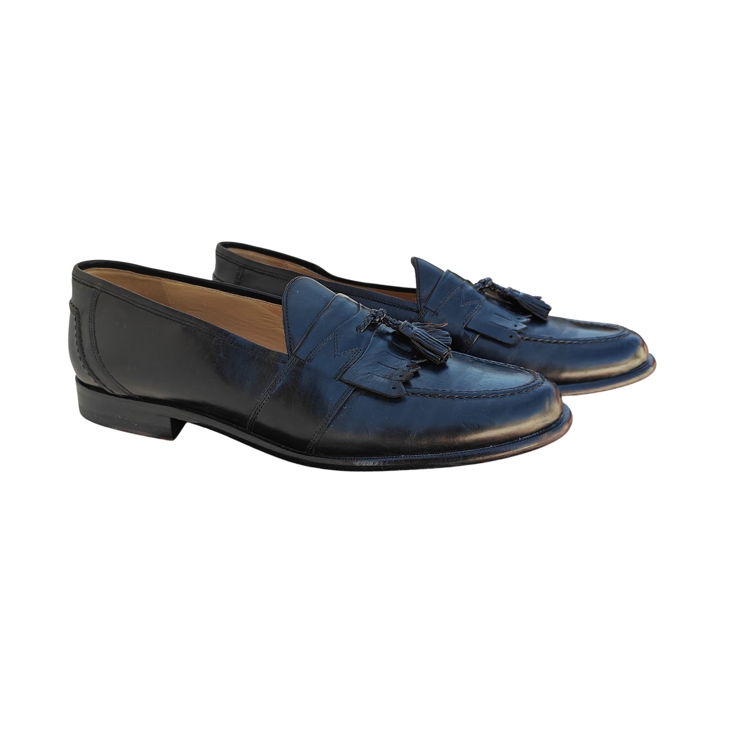 Black Leather Tassel Loafers