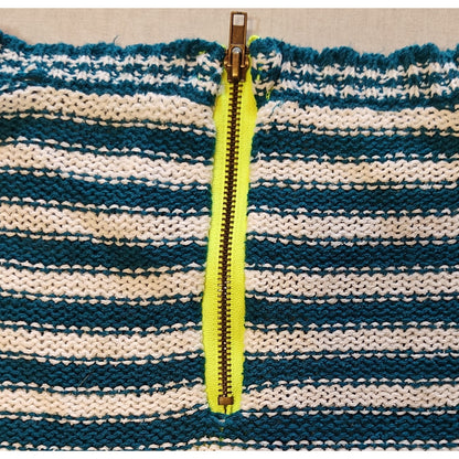 Striped Crop Teal & White Sweater