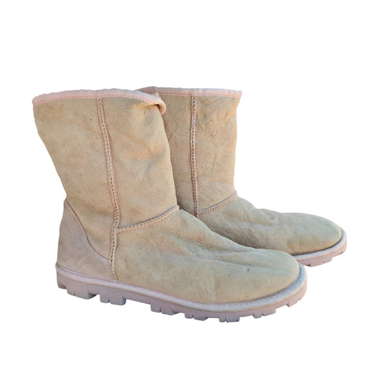 Light Pink Suede Short Boots