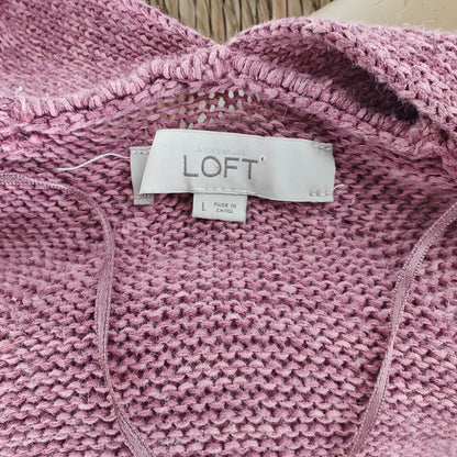 Dusty Rose Open Front Cardigan Sweater