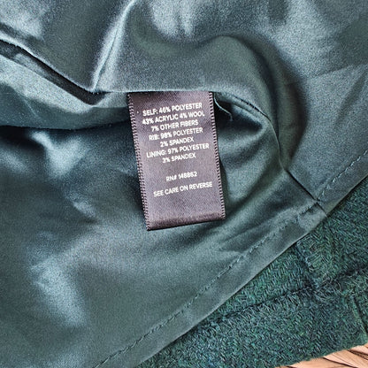 Green Fit & Flare Wool Blend Coat