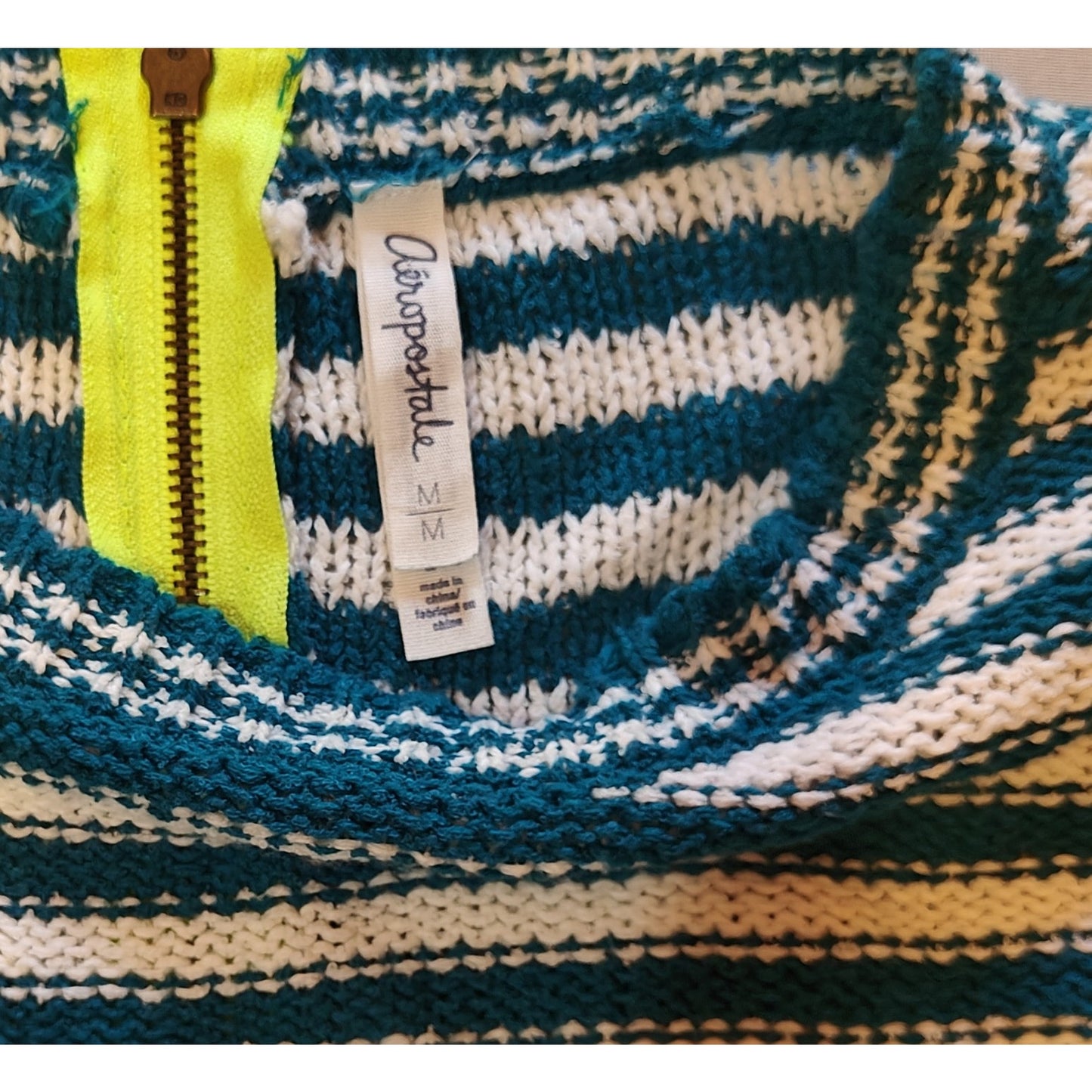 Striped Crop Teal & White Sweater