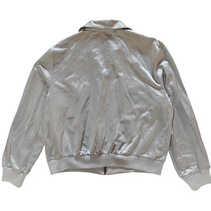 Light Blue Satin Bomber Jacket