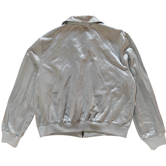 Light Blue Satin Bomber Jacket