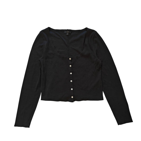 Black Button Front Cardigan Sweater