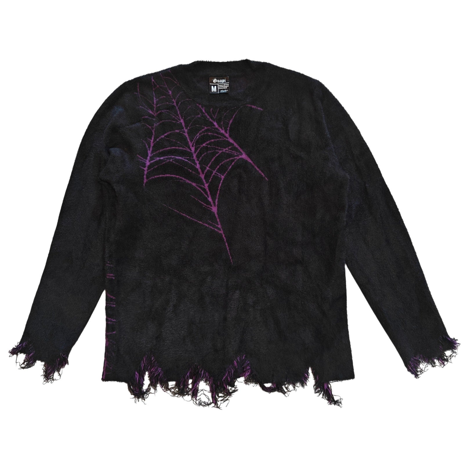 Black and Purple Fuzzy Spiderweb Sweater