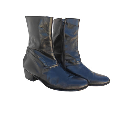 Black Leather Ankle Boots