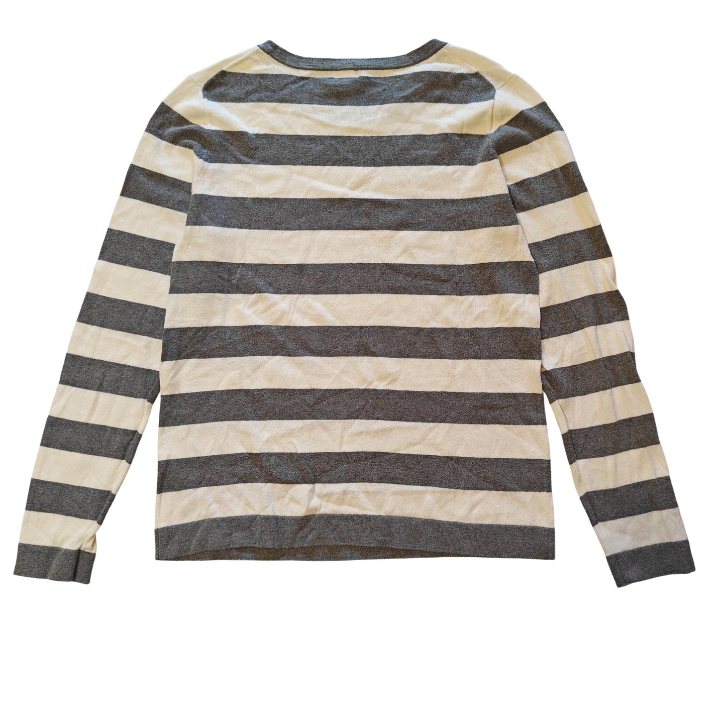 Gray and Ivory Stripe Long-Sleeve Tee