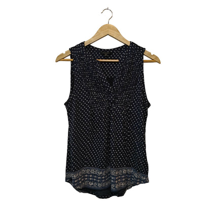 Navy Boho Print Sleeveless Top