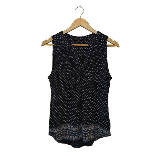 Navy Boho Print Sleeveless Top