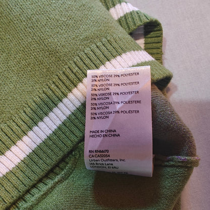 Green and Purple Striped Sweater Vest