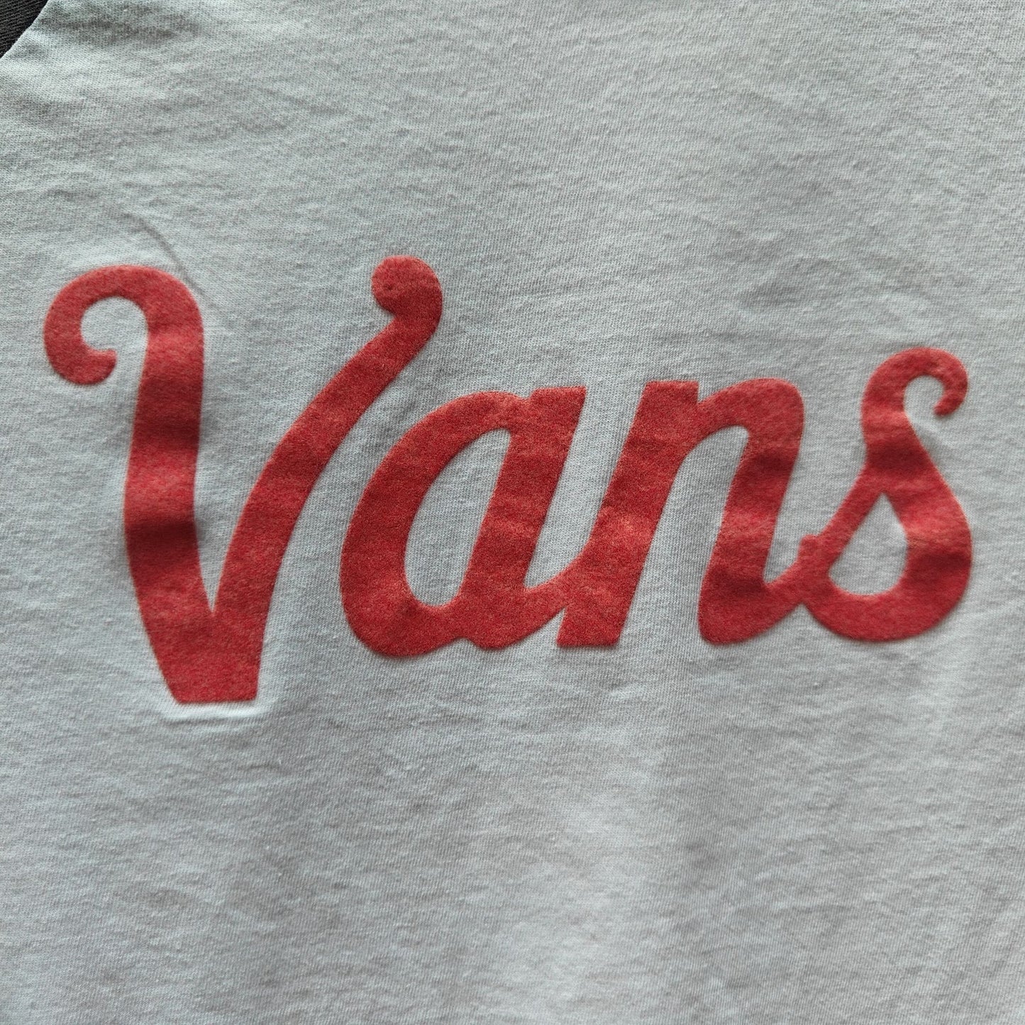Gray and White Raglan Baseball Tee with Logo Graphic