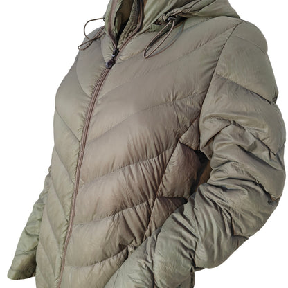 Olive Packable Down Puffer Coat