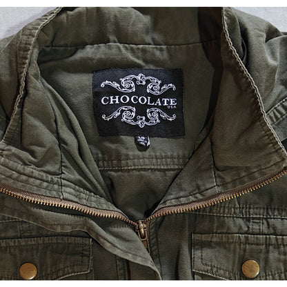 Olive Green Hooded Utility Jacket