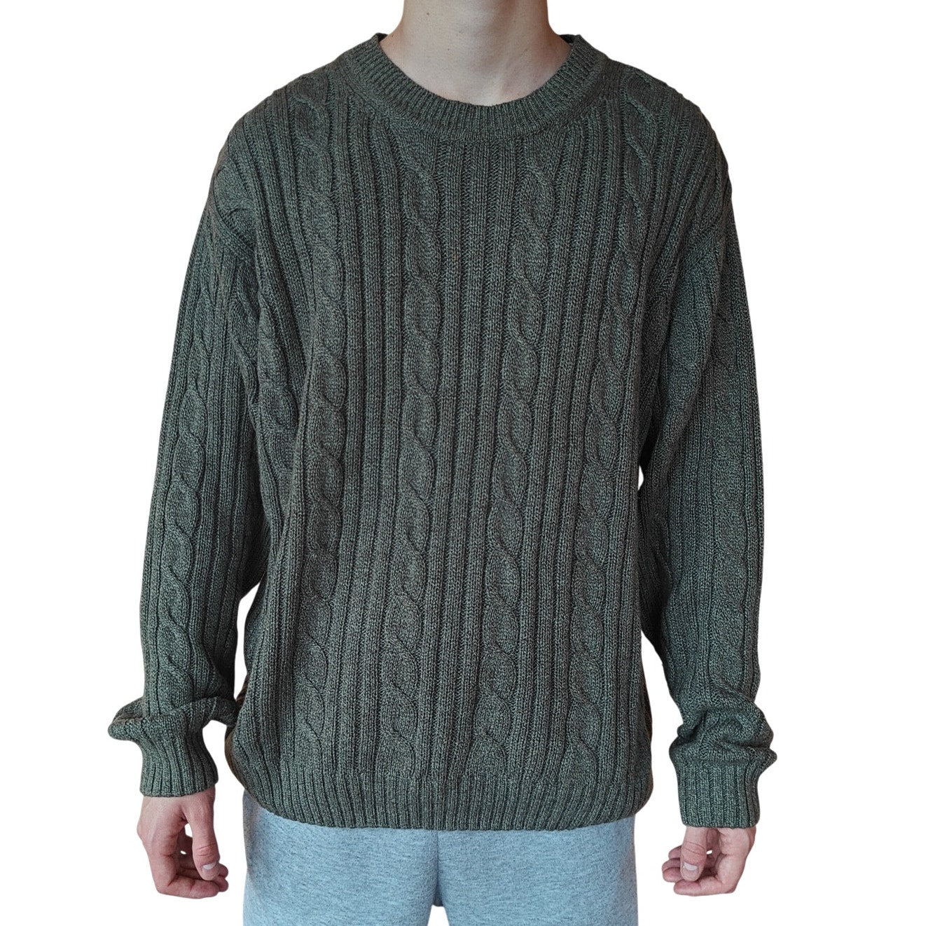 Olive Green Cable Knit Sweater