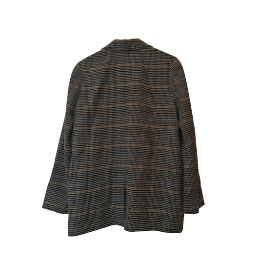 Plaid Wool Blend Blazer