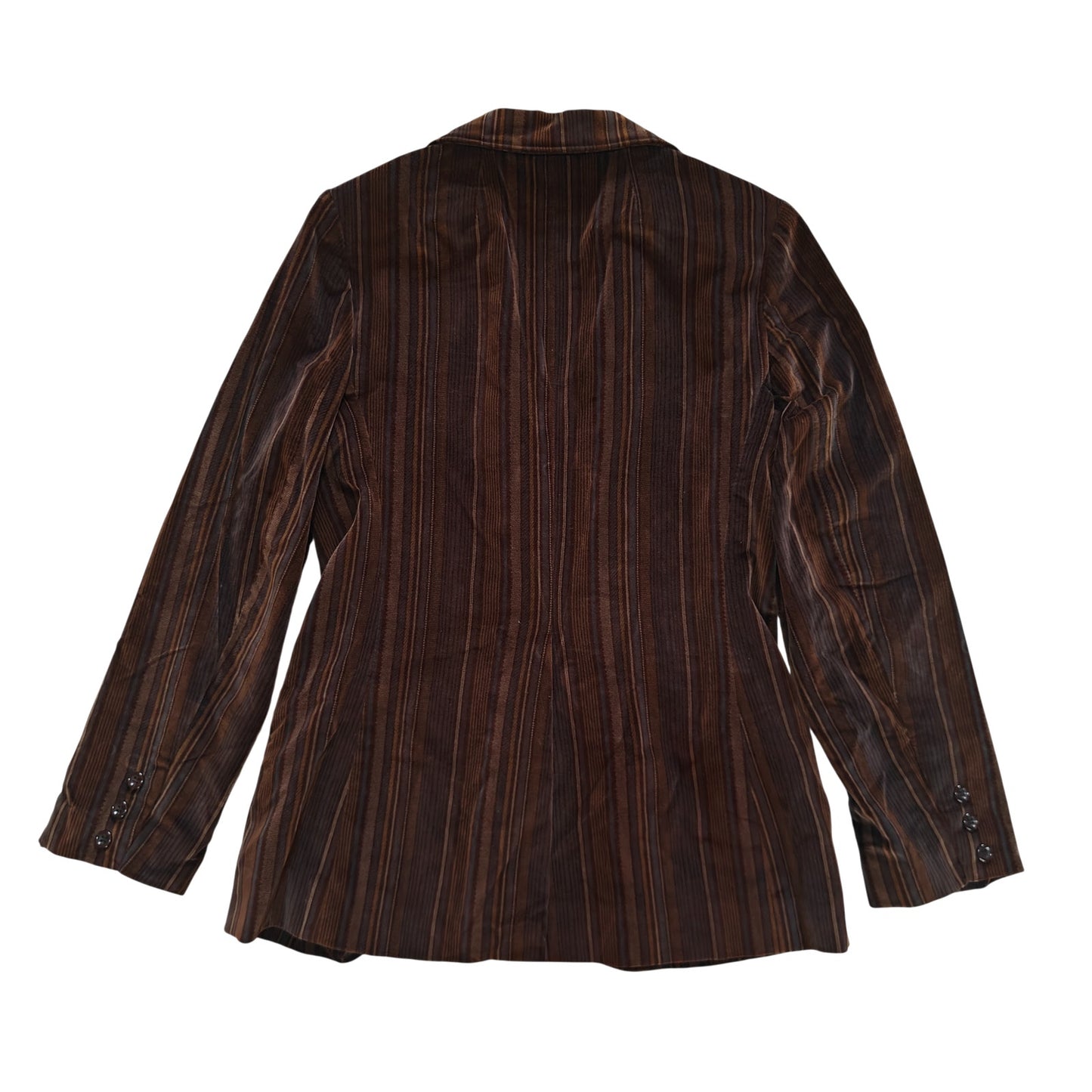 Vintage Brown Striped Velvet Blazer