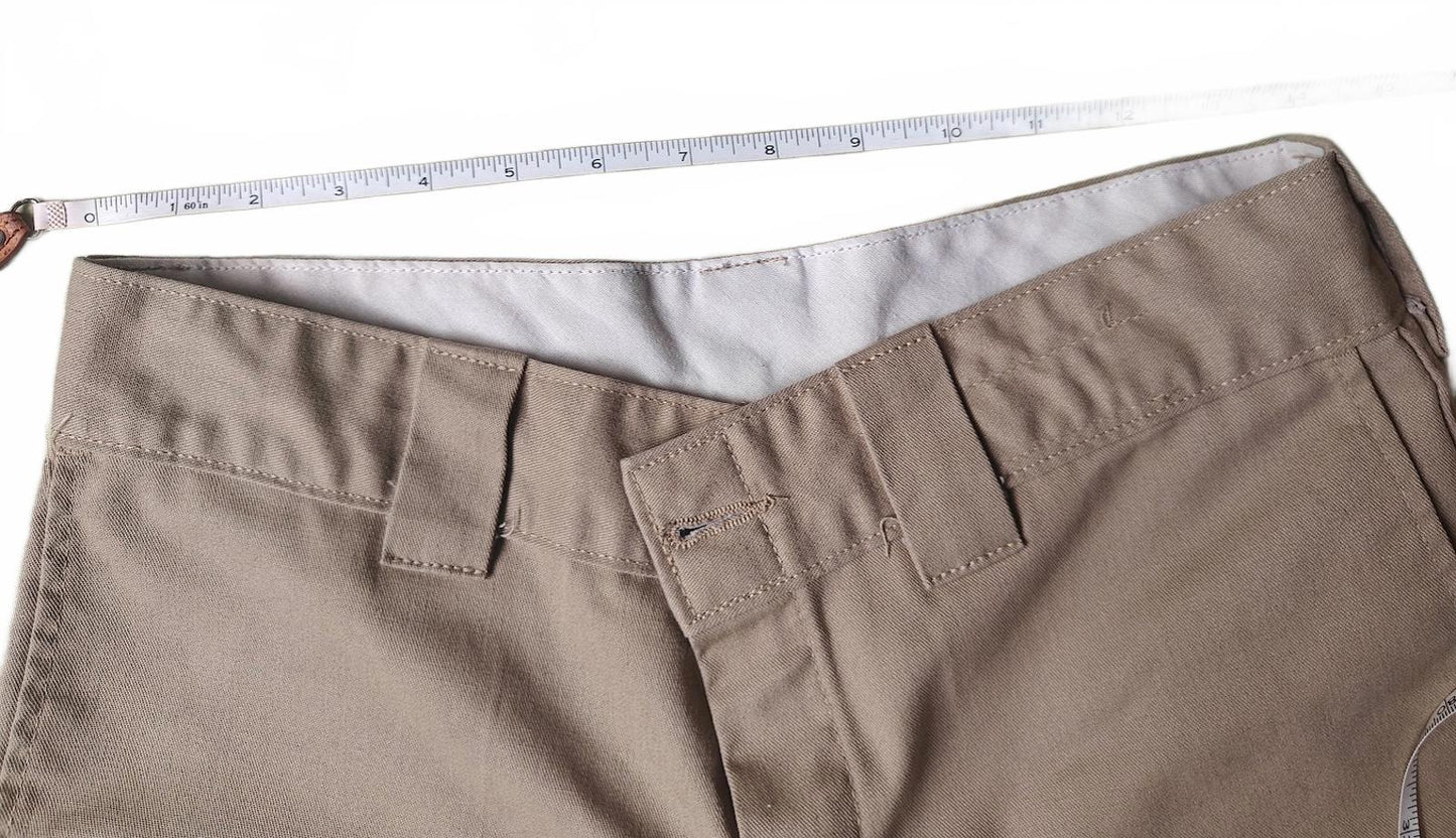 Khaki Flat Front Cargo Pants (Cropped)