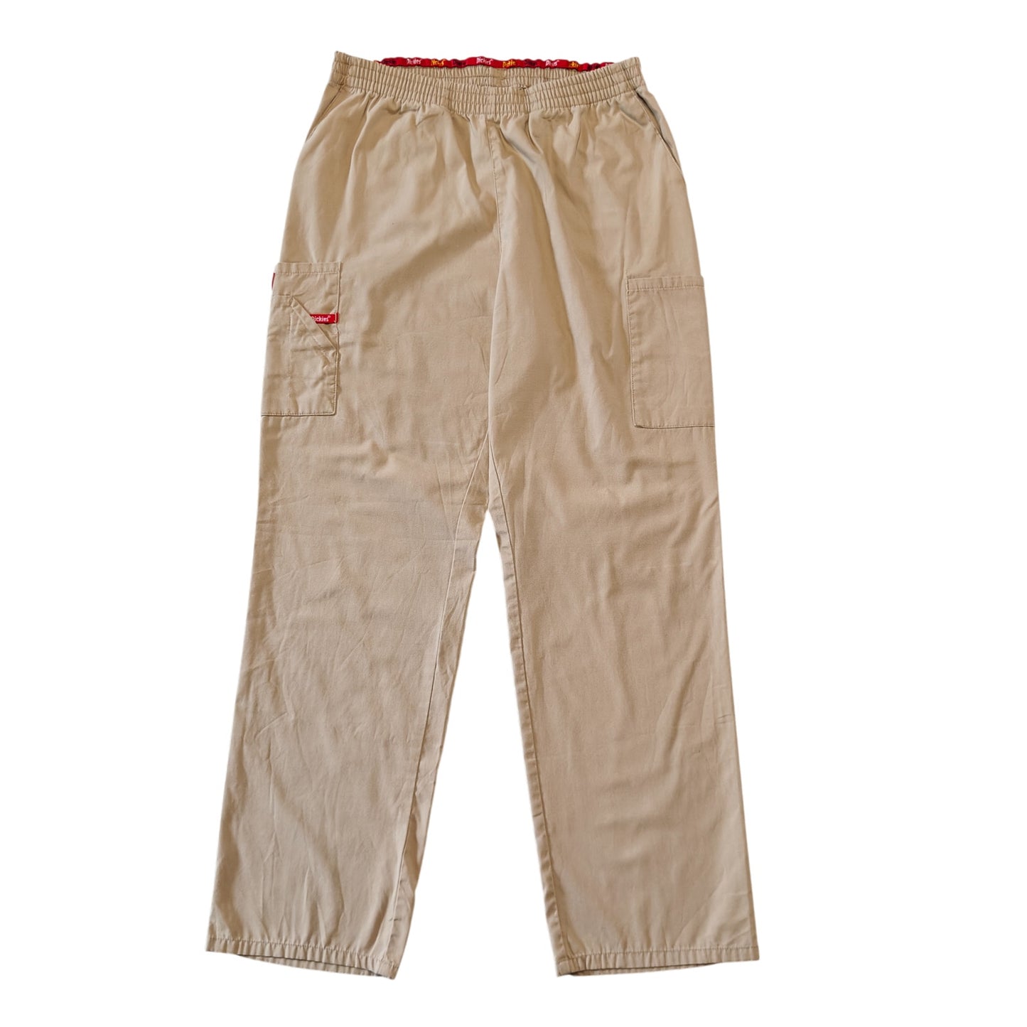 Khaki Elastic Waist Work Pants