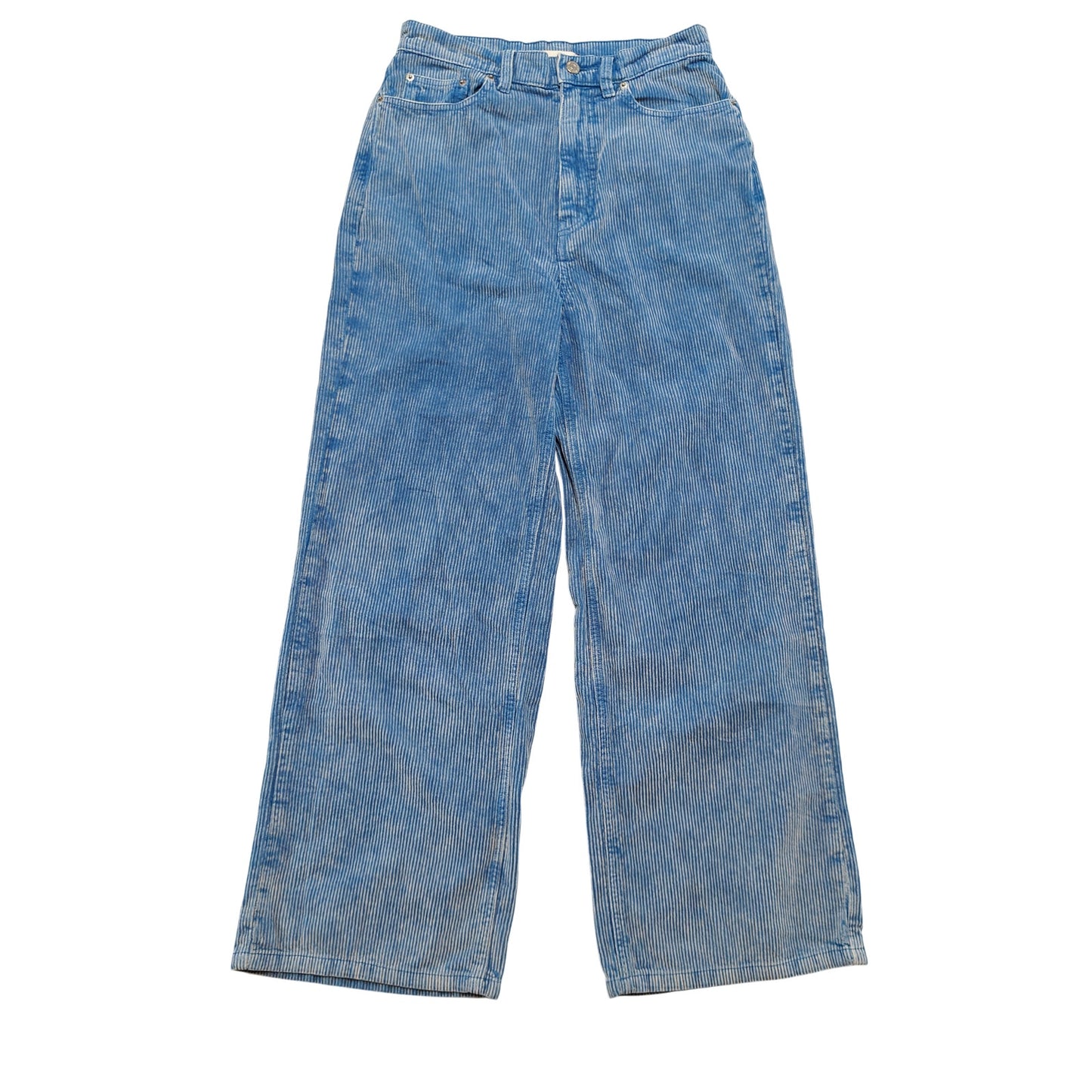 Blue Corduroy Wide Leg Pants