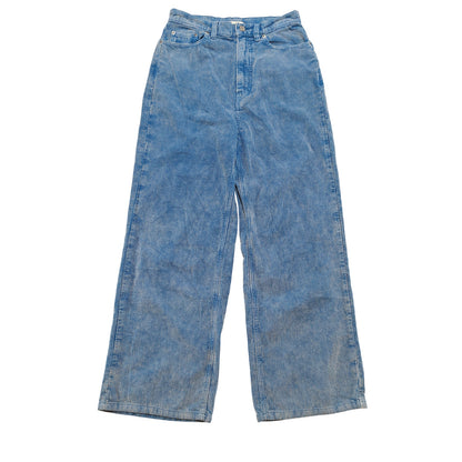 Blue Corduroy Wide Leg Pants