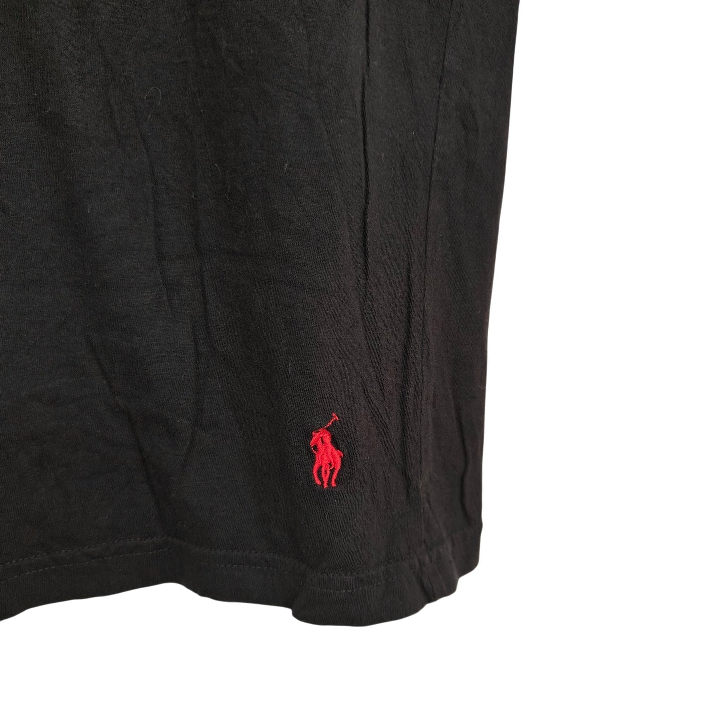Black Slim Fit Tee with Red Pony