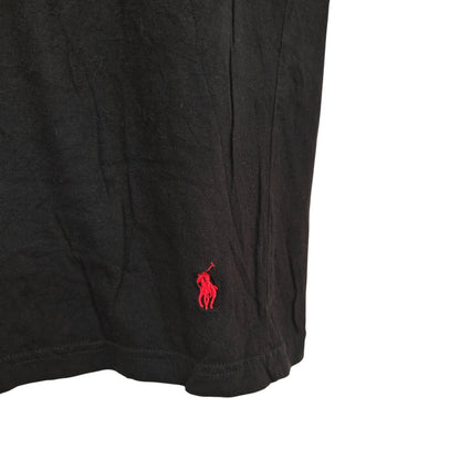 Black Slim Fit Tee with Red Pony