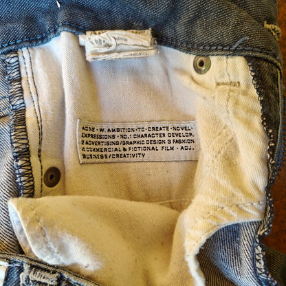 Slim Denim Cuffed Ankle Blue Wash Jeans