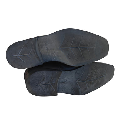 Black Leather Slip On Dress Shoes Made in Italy