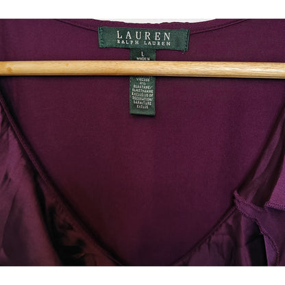 Purple Ruffle Sleeveless Blouse