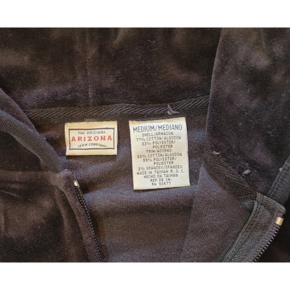 Black Velour Zip Hoodie