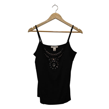 Black Embellished Tank Top